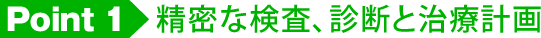 精密な検査、診断と治療計画