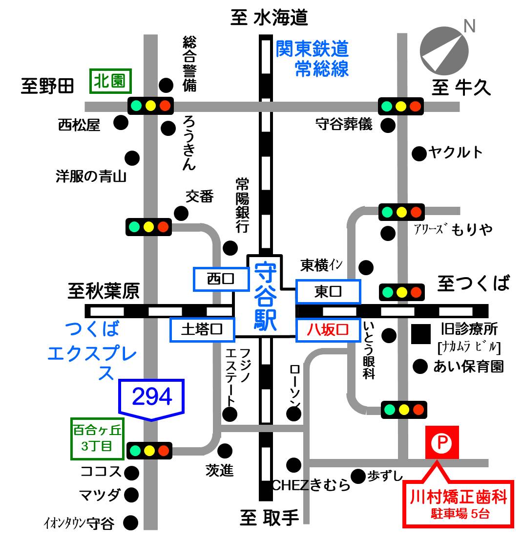 川村矯正歯科への地図